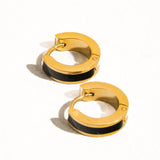 Etta 18K Non-Tarnish Coloured Hoop Earring: White
