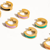 Etta 18K Non-Tarnish Coloured Hoop Earring: White
