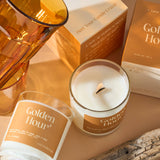 Golden Hour Candle | Sandalwood, Cedarwood & Amber Wood: 8 oz