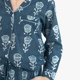 Blue Batik Long PJ Set