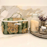 Green Tiger Stripe Cosmetic Bag