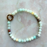 18K Gold Amazonite Charm Keeper Bracelet