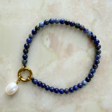 18K Gold Sodalite Charm Keeper Bracelet