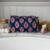 Preppy Blue Block Print Cosmetic Bag