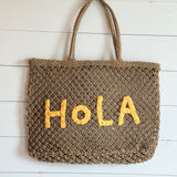 Jute Beach Tote- Hola Yellow