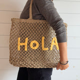Jute Beach Tote- Hola Yellow