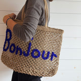 Jute Beach Tote- Bonjour Blue
