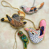 Embroidered Charm- Brown Bird