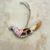 Embroidered Charm- Orange Bird