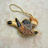 Embroidered Charm- Brown Bird