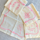 Lucky Embroidered Cocktail Napkin Set