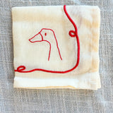 Duck Embroidered Cocktail Napkin Set