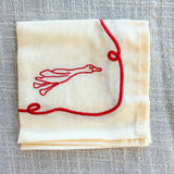 Duck Embroidered Cocktail Napkin Set