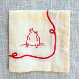 Duck Embroidered Cocktail Napkin Set
