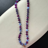 Rondelle mixed glass purple necklace
