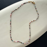 Multicolour tiny gem bead necklace