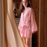 Pink Leopard Short Robe
