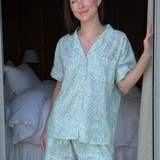 Green Leopard Short Cotton PJs