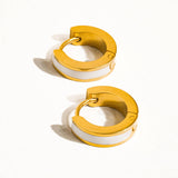 Etta 18K Non-Tarnish Coloured Hoop Earring: White