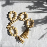 Wooden Beaded Tassle Napkin Rings