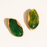 Maélie 18K Gold Non-Tarnish Resin Drop Earrings: Yellow Gold