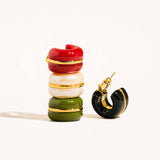 Arlo 18K Gold Small C Hoop Earring: Green