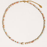 Swank Boho Beaded Pearl Necklace: Multi-Coloured