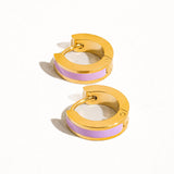 Etta 18K Non-Tarnish Coloured Hoop Earring: White
