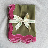 Cotton Scalloped Placemat Set- Olive